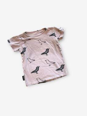 mói Icelandic Organic Cotton Bird Print Short Sleeve T-Shirt 12-18M